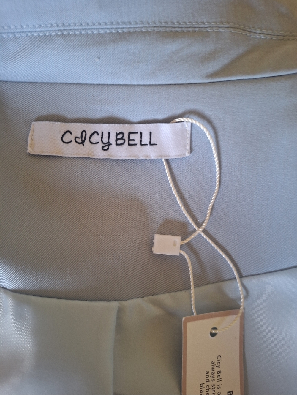 New With Tag Light Blue Women's Single-Button Blazer Jacket Size L - Picture 5 of 8
